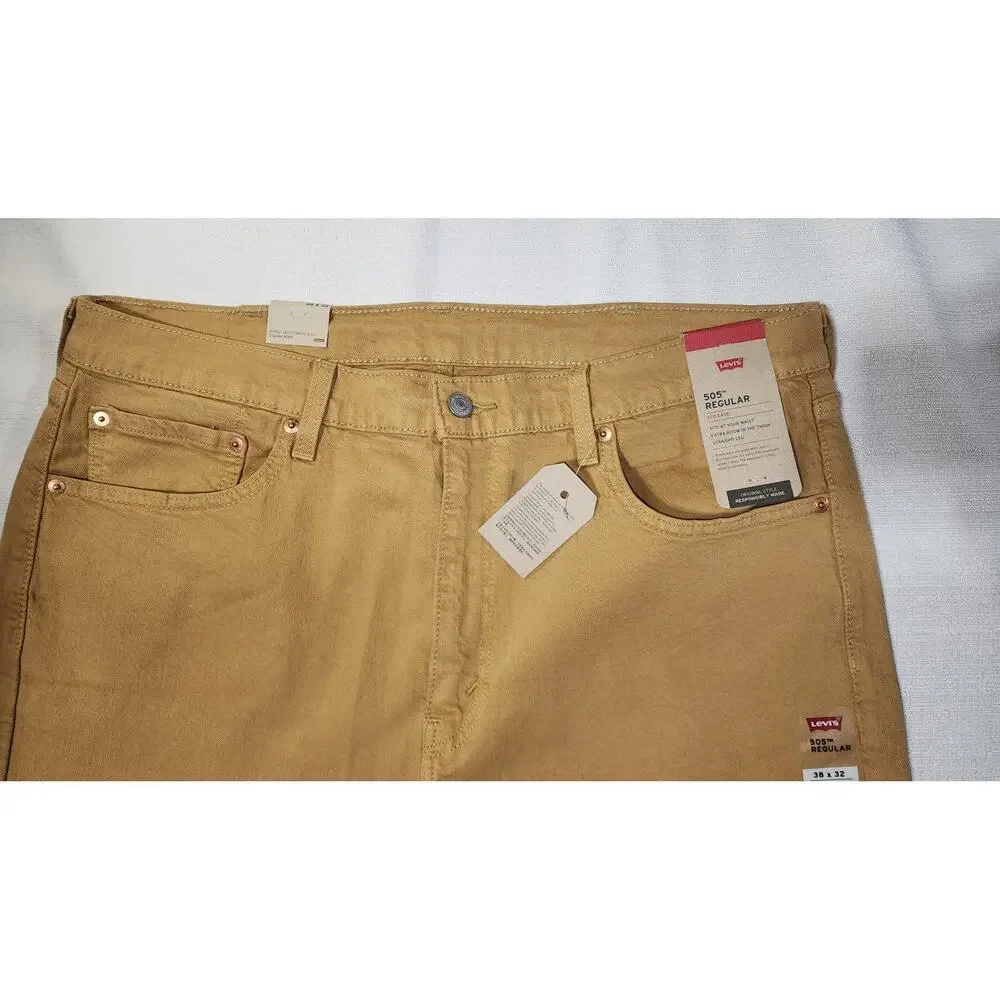 Levi's 505 regular 38x32 sit at your waist